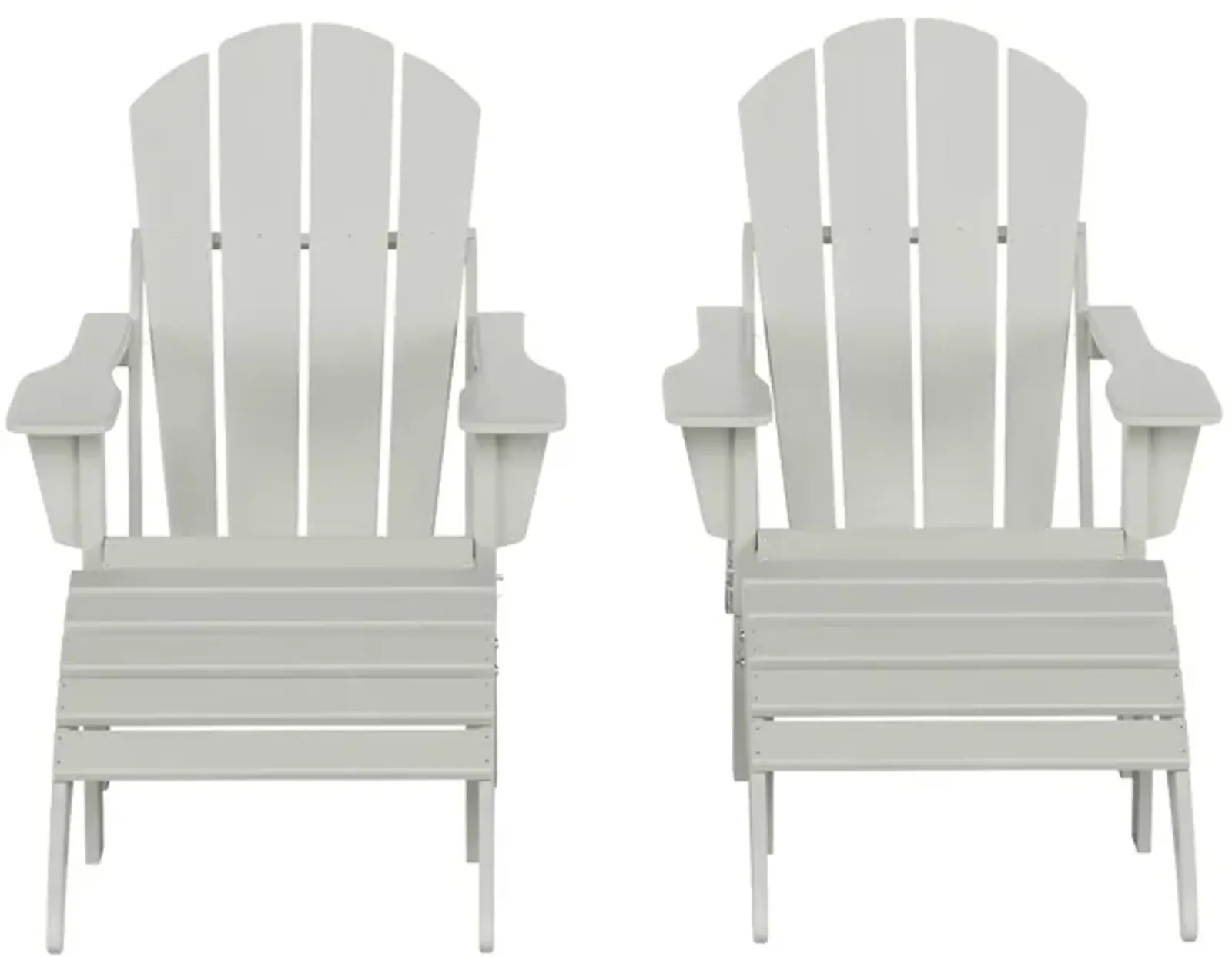 WestinTrends 4-Piece Folding Adirondack Chair With Footrest Ottoman Set