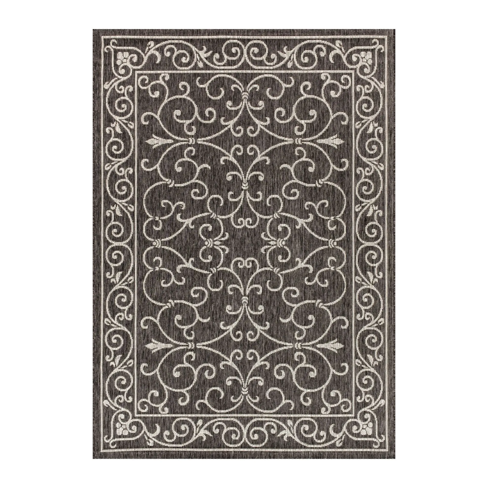 Charleston Vintage Filigree Textured Weave Indoor/Outdoor Area Rug