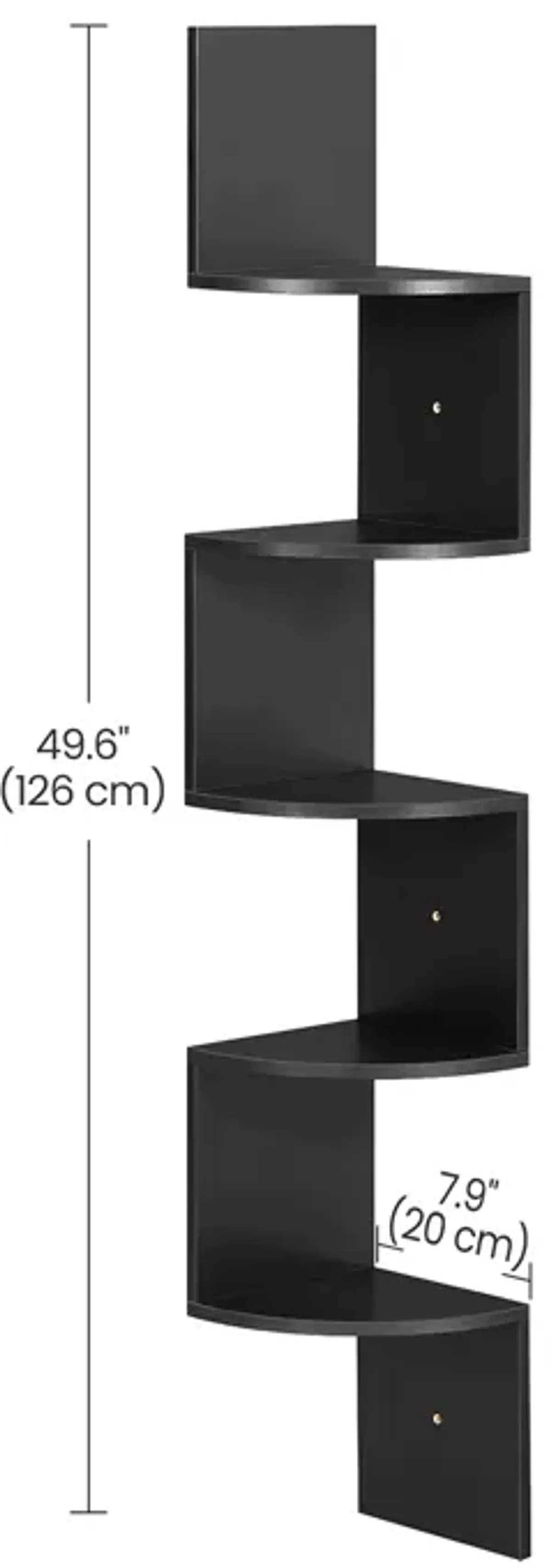 Modern 5-Tier Zigzag Floating Wall Shelf: Stylish Bookshelf for Unique Spaces