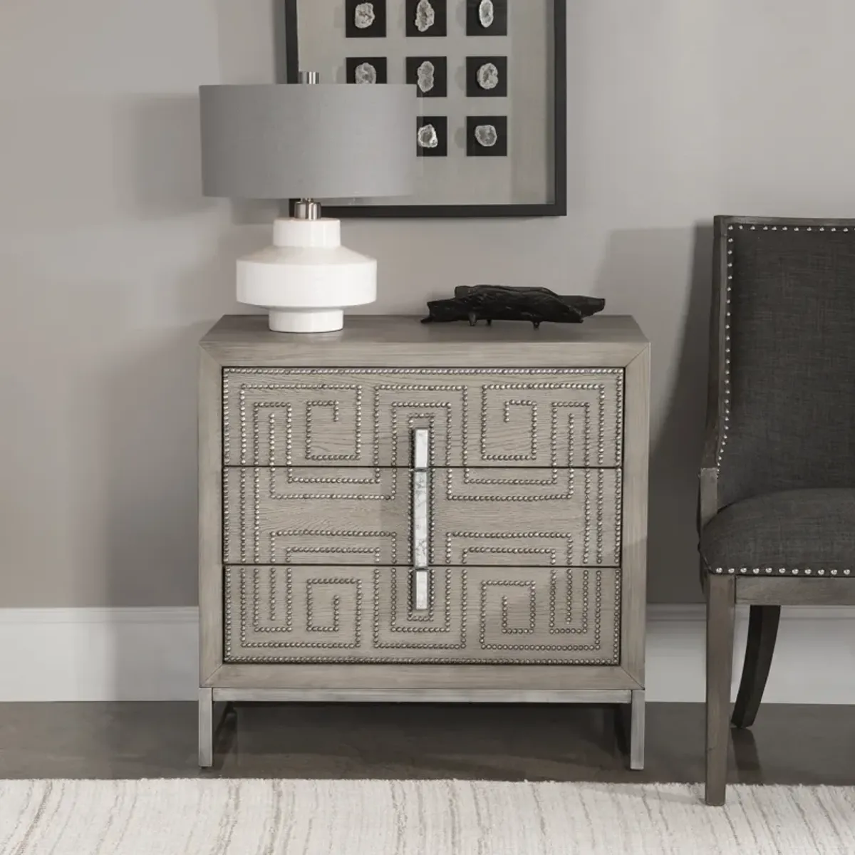 Devya Gray Oak Accent Chest