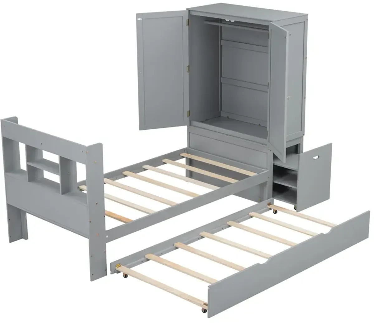 Merax Platform Bed with Storage Headboard and Footboard
