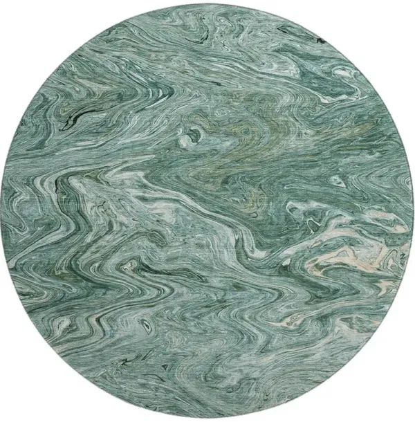 Ravenna RN8 Teal 8' Round Rug