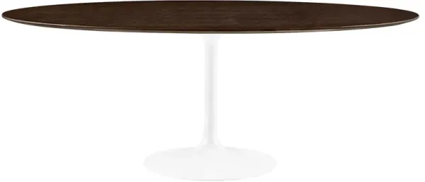 Modway - Lippa 78" Oval Wood Grain Dining Table White Cherry Walnut