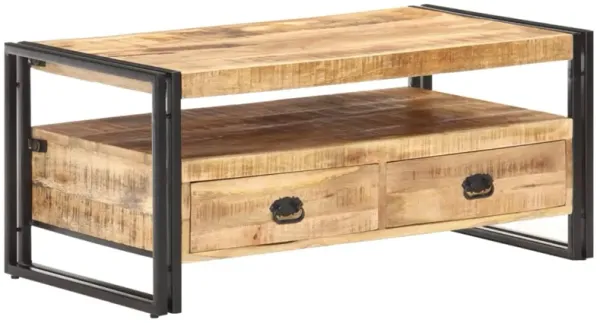 vidaXL Coffee Table 39.4"x21.7"x17.7" Rough Mango Wood