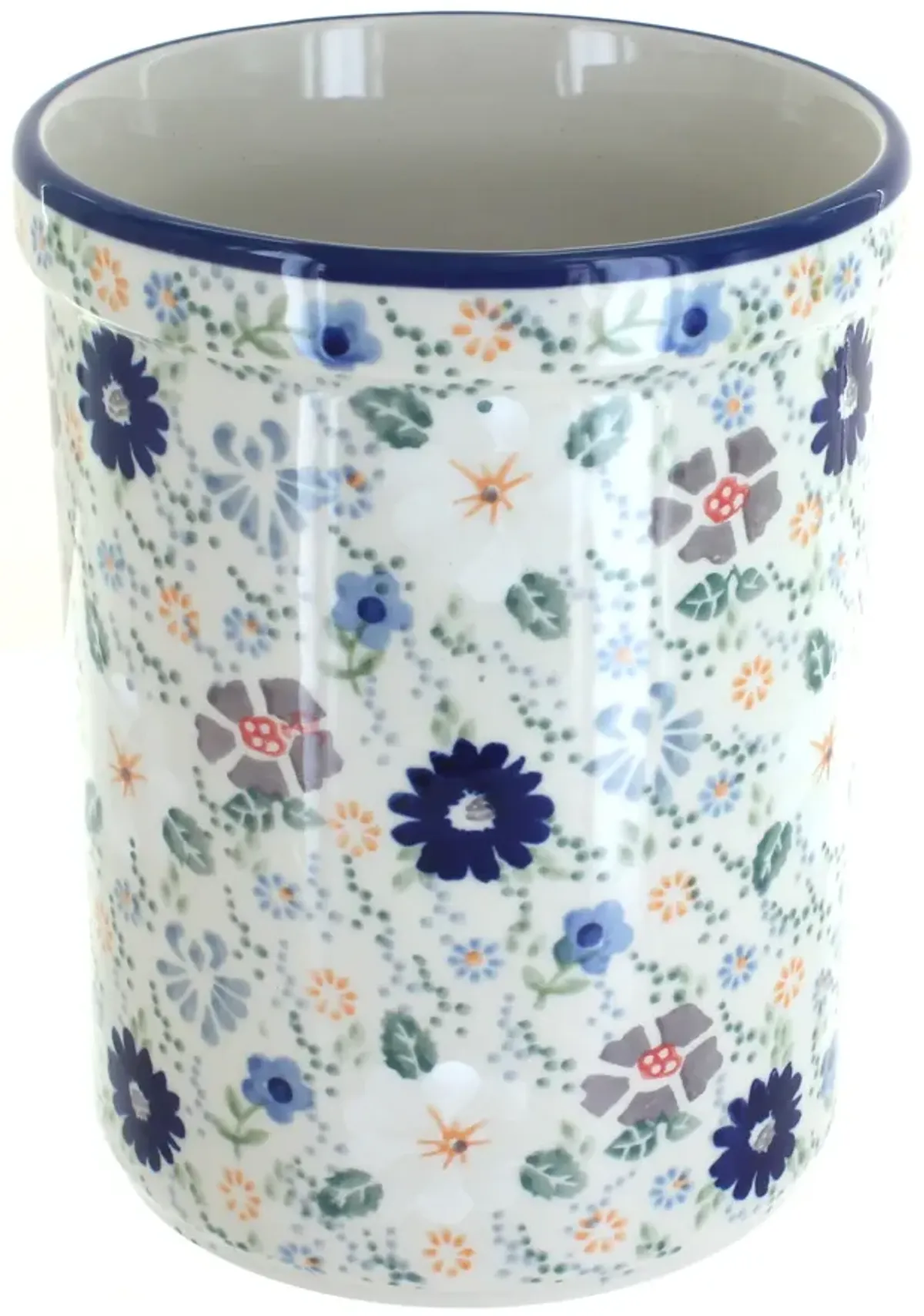 Blue Rose Polish Pottery Sunshine Grotto Utensil Jar
