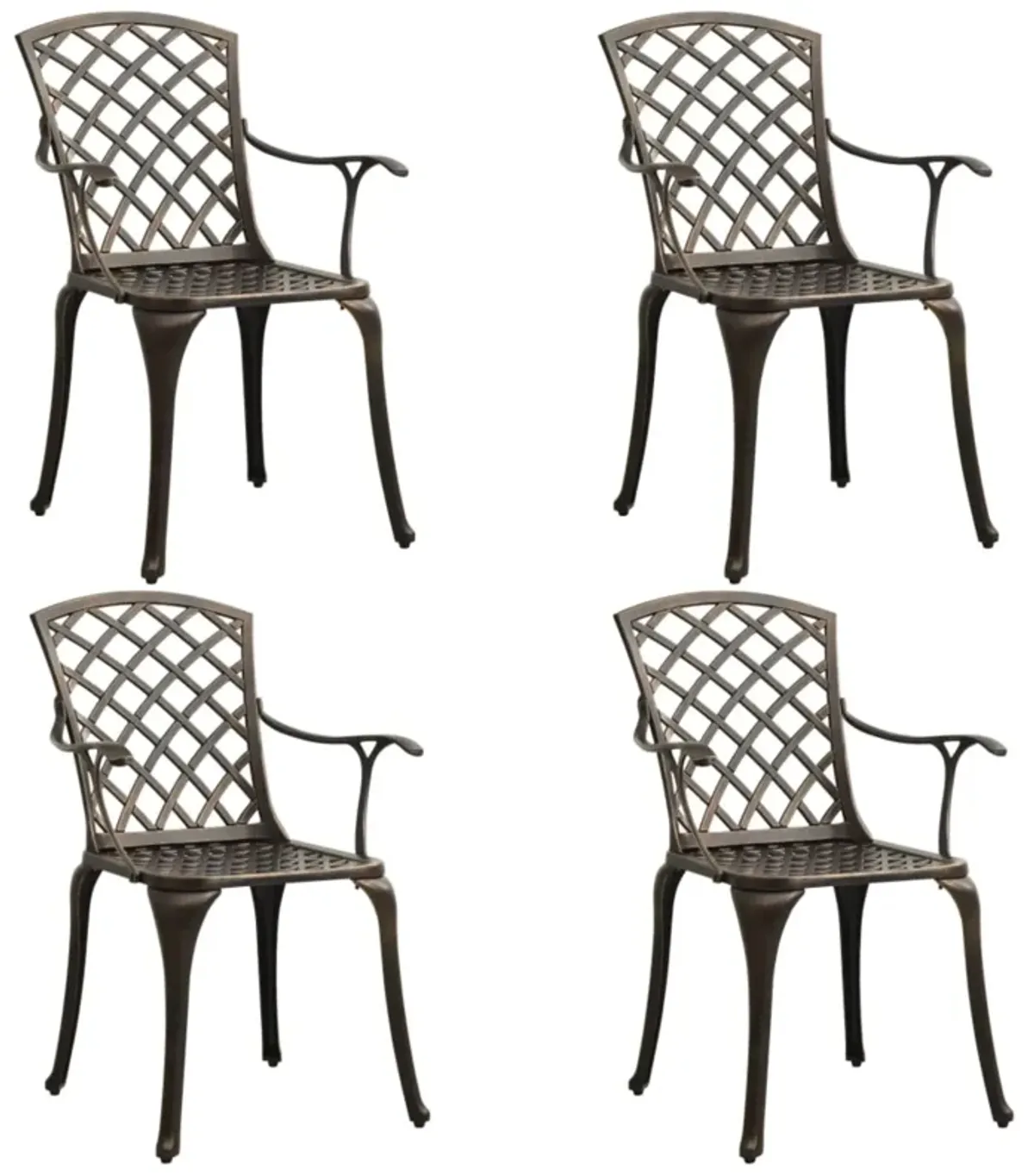 vidaXL Patio Bistro Set 5 Piece, Outdoor Bistro Table for Porch, Patio Furniture Set with Table, Chair, Industrial Style, Cast Aluminum Bronze