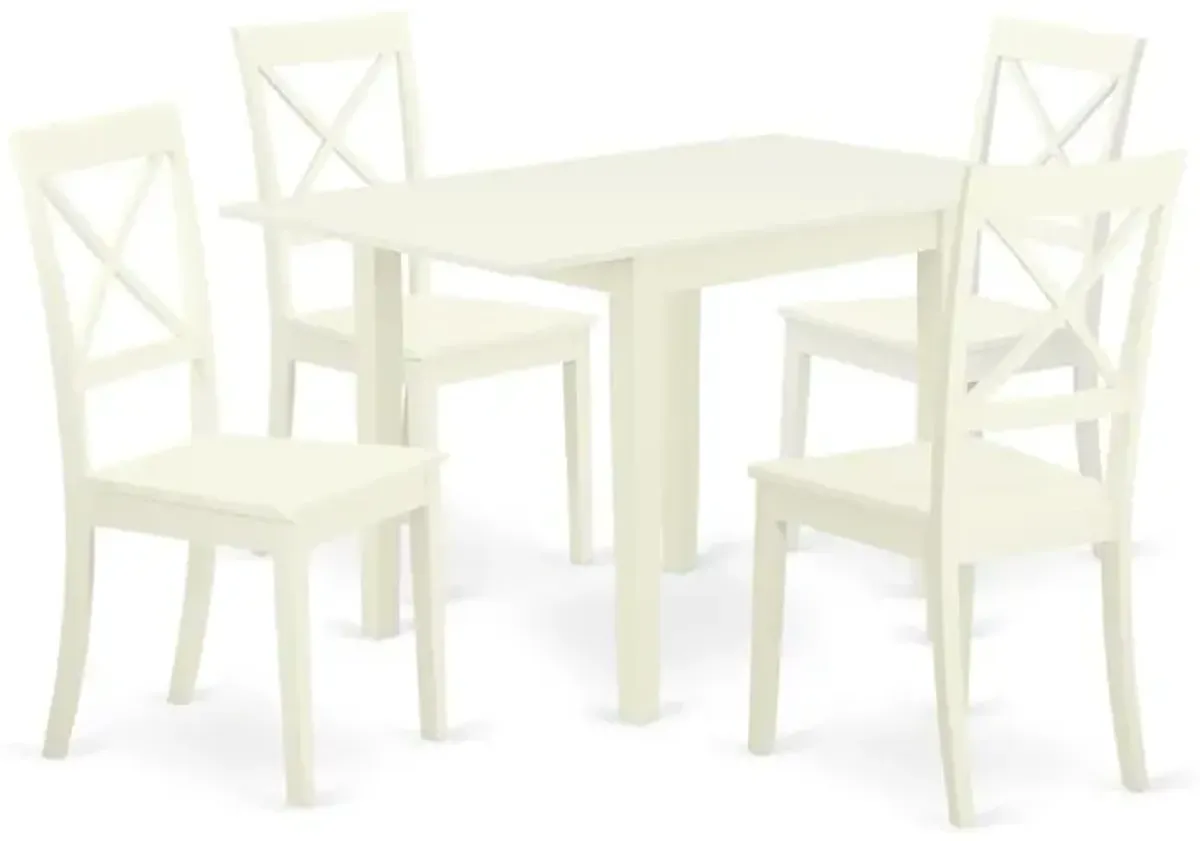 Dining Room Set Linen White, NDBO5-LWH-W