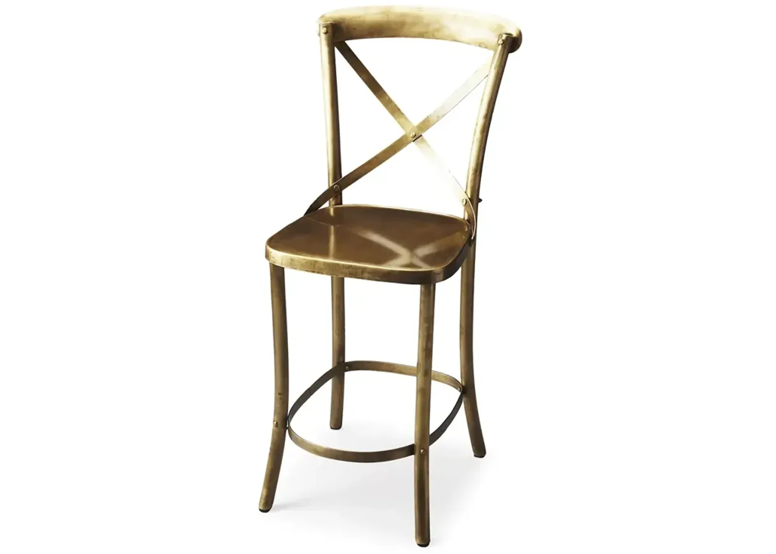 Belen Kox Industrial Chic Antique Gold Bar Stool, Belen Kox