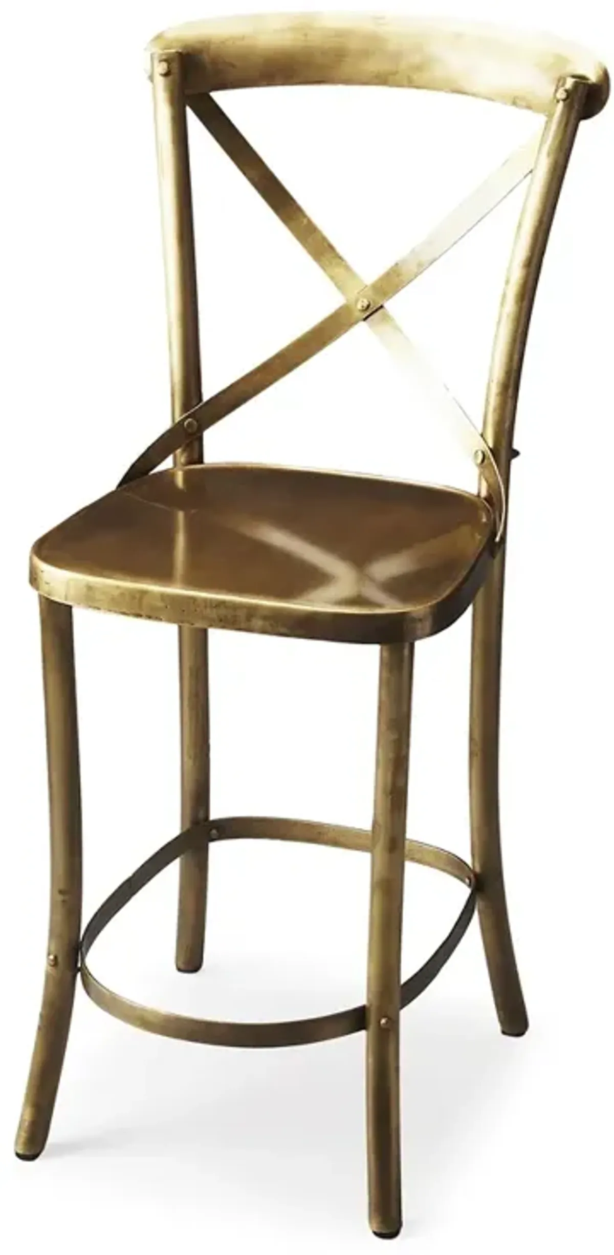 Belen Kox Industrial Chic Antique Gold Bar Stool, Belen Kox