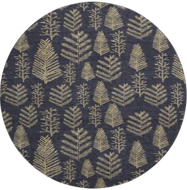 Merry & Bright MY21 Black 8' Round Rug