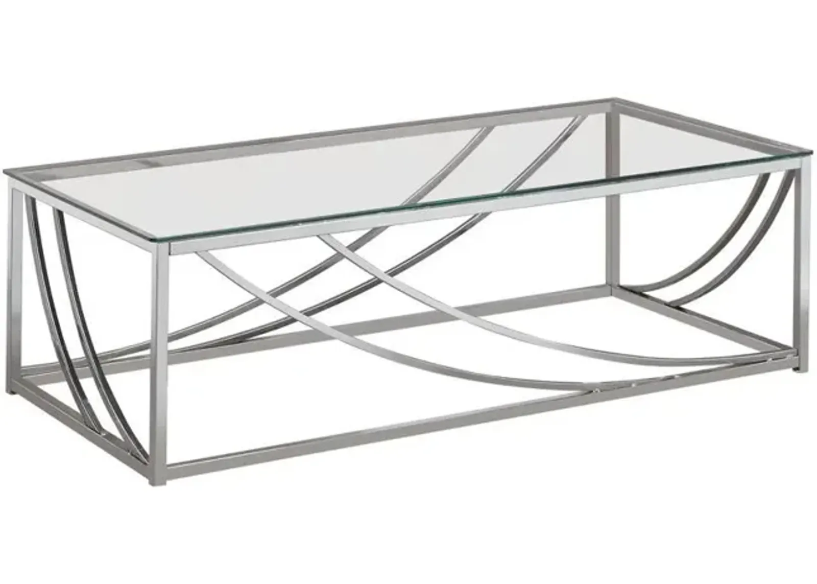 Lille Glass Top Rectangular Coffee Table Accents Chrome