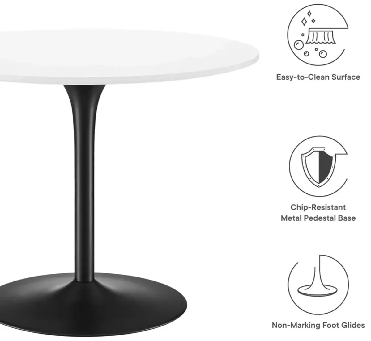 Modway - Pursuit 40" Dining Table White Black