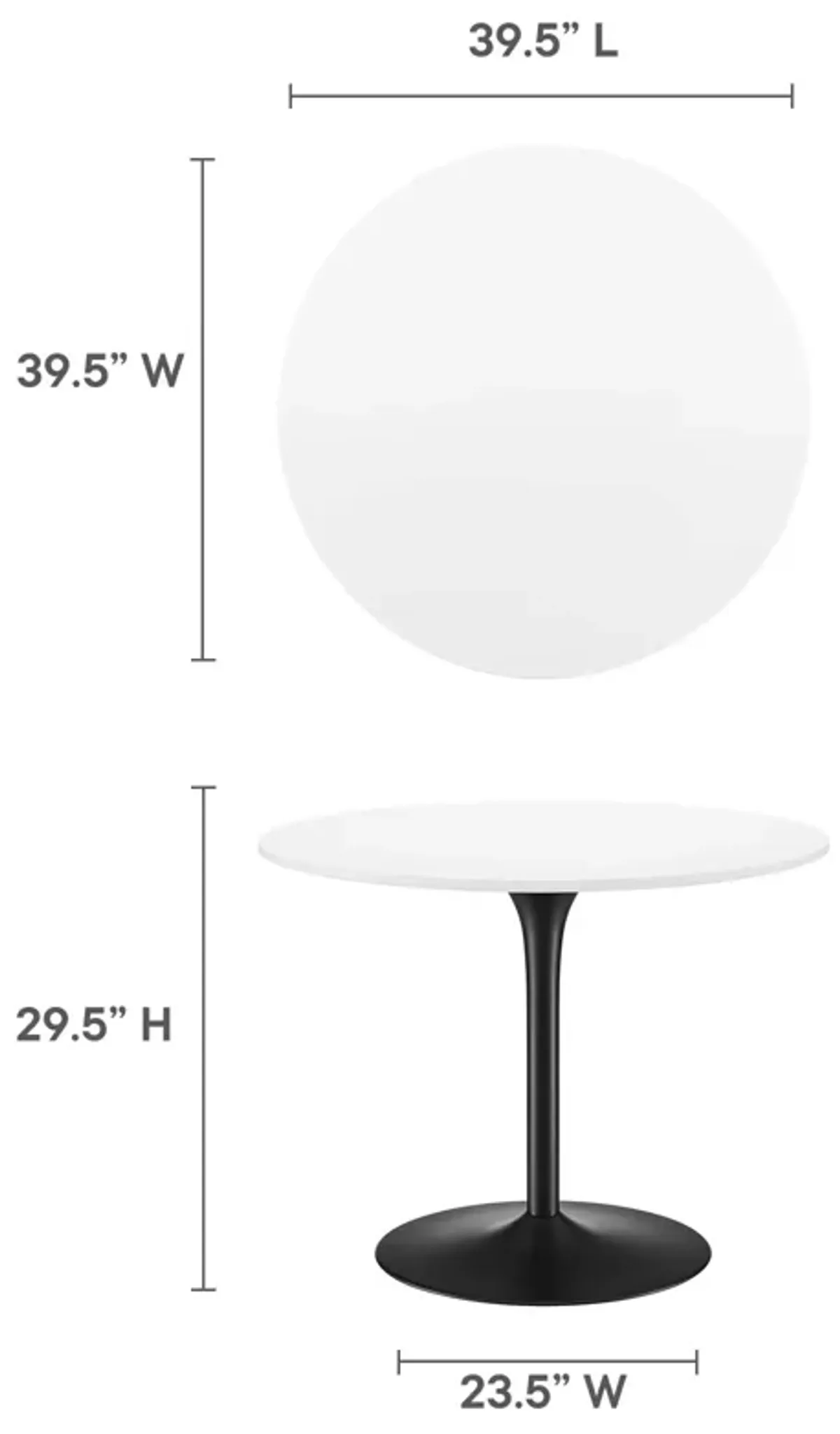 Modway - Pursuit 40" Dining Table White Black