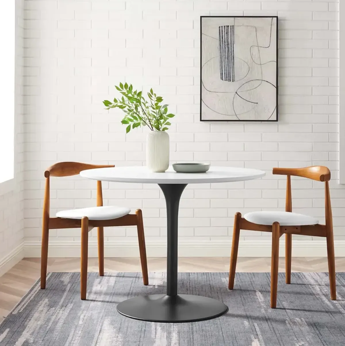 Modway - Pursuit 40" Dining Table White Black