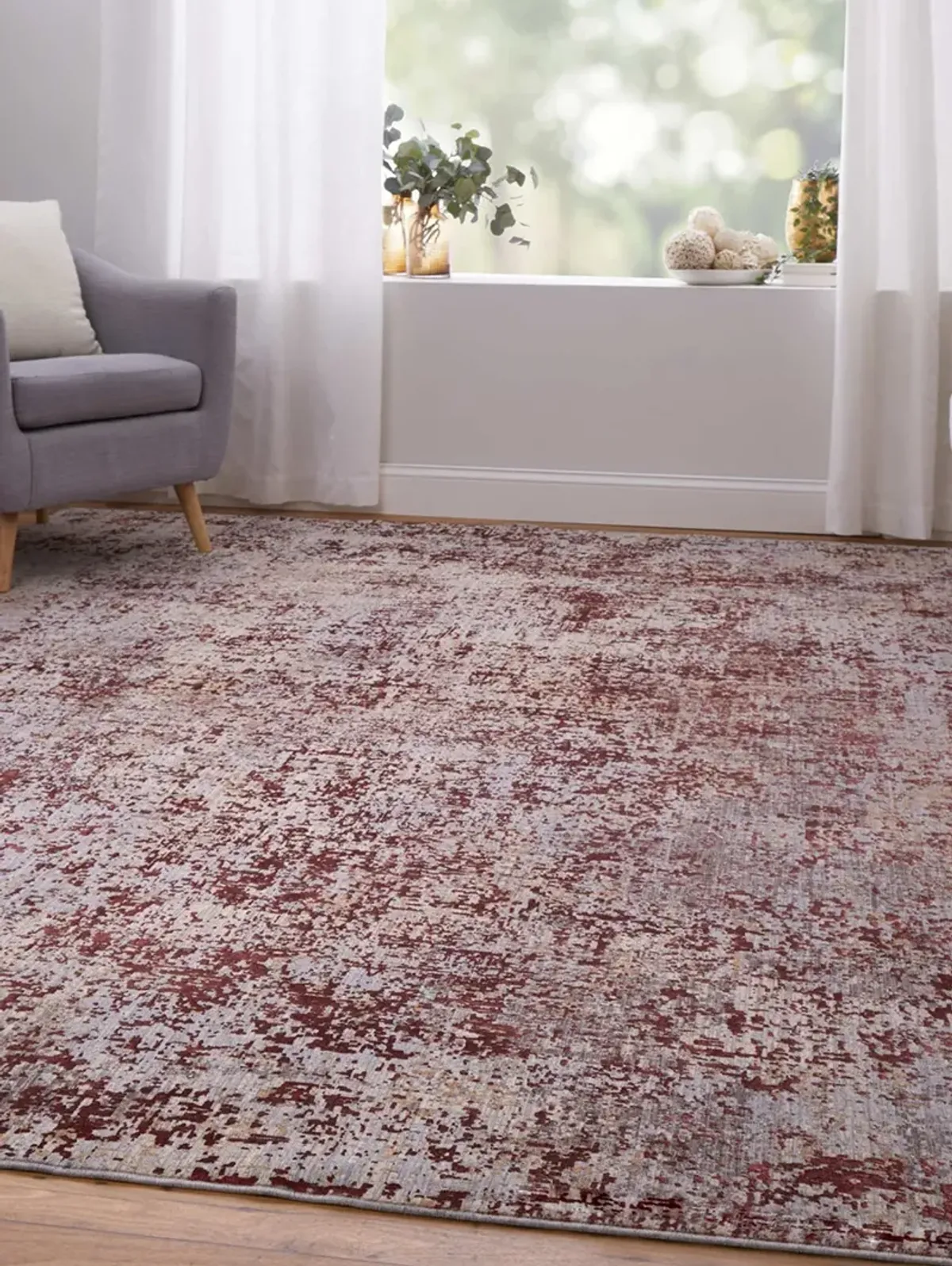 Pryor 39NGF 5' x 8' Red/Gray/Blue Rug