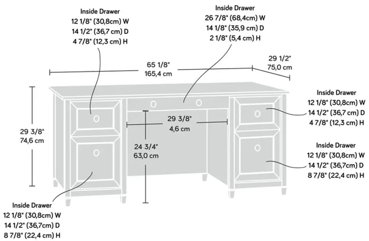 Sauder Edge Water Executive Desk