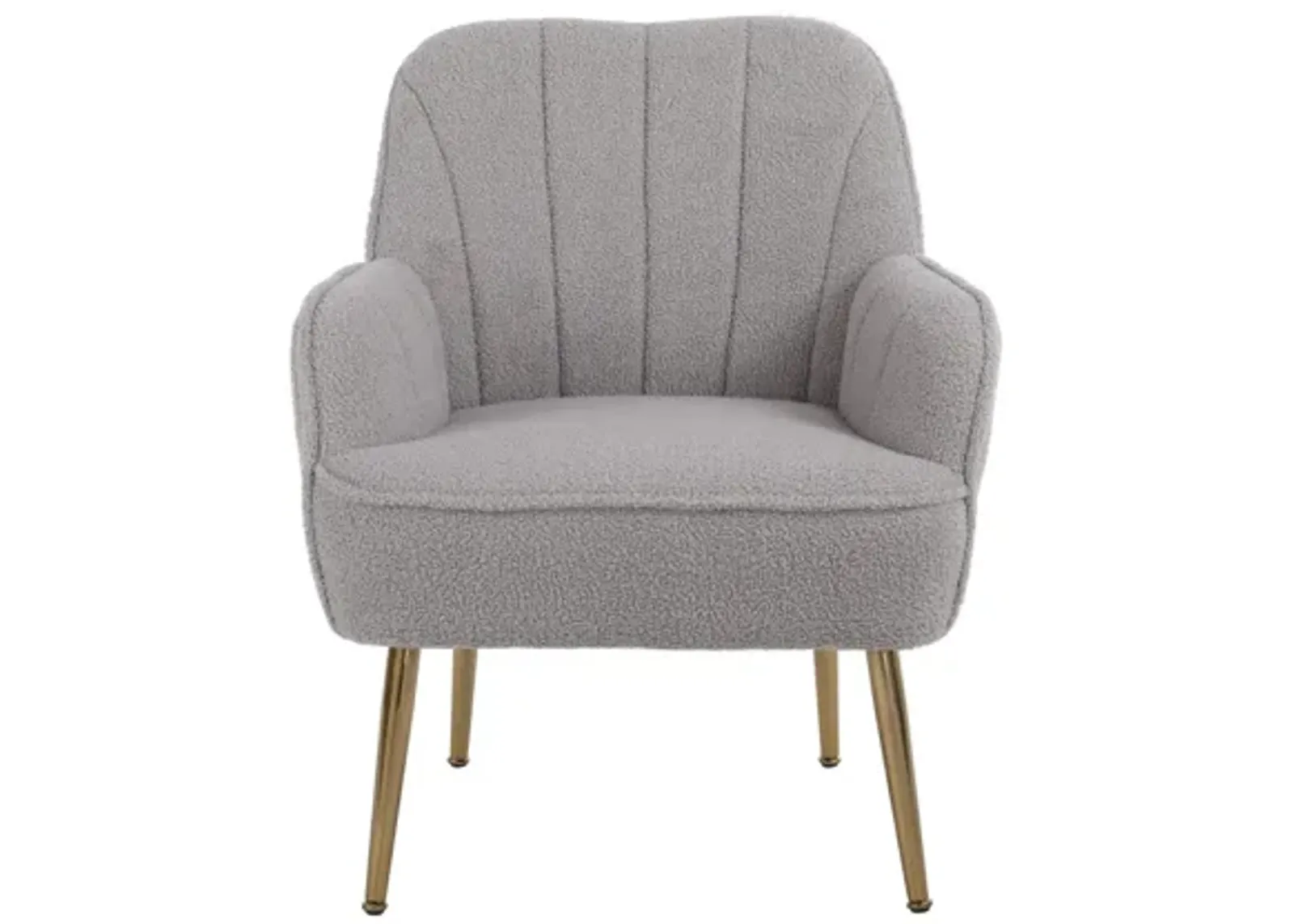 Modern Mid Century Chair Tufted Sherpa Armchair For Living Room Bedroom Office Easy Assemble