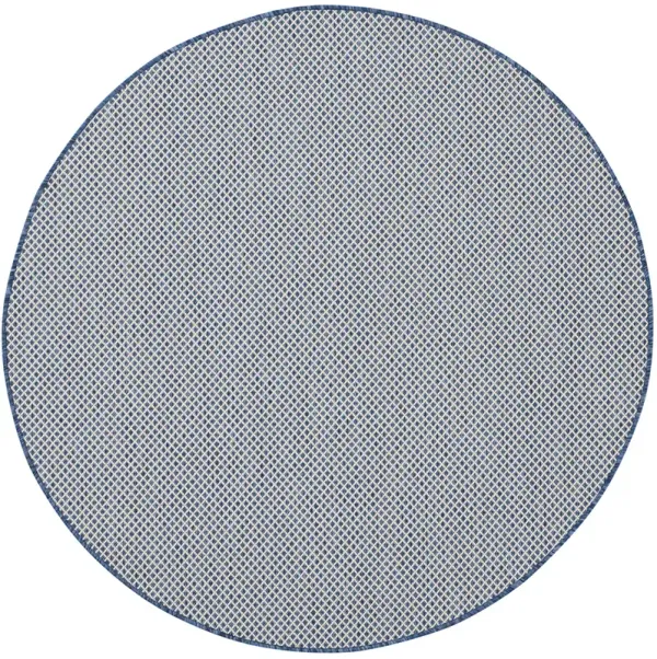 Courtyard COU01 Ivory/Blue 5' x Round Rug