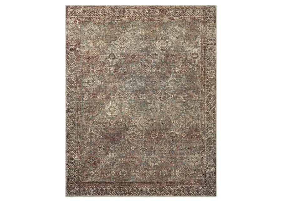 Billie BIL04 Aqua/Rust 3'6" x 5'6" Rug