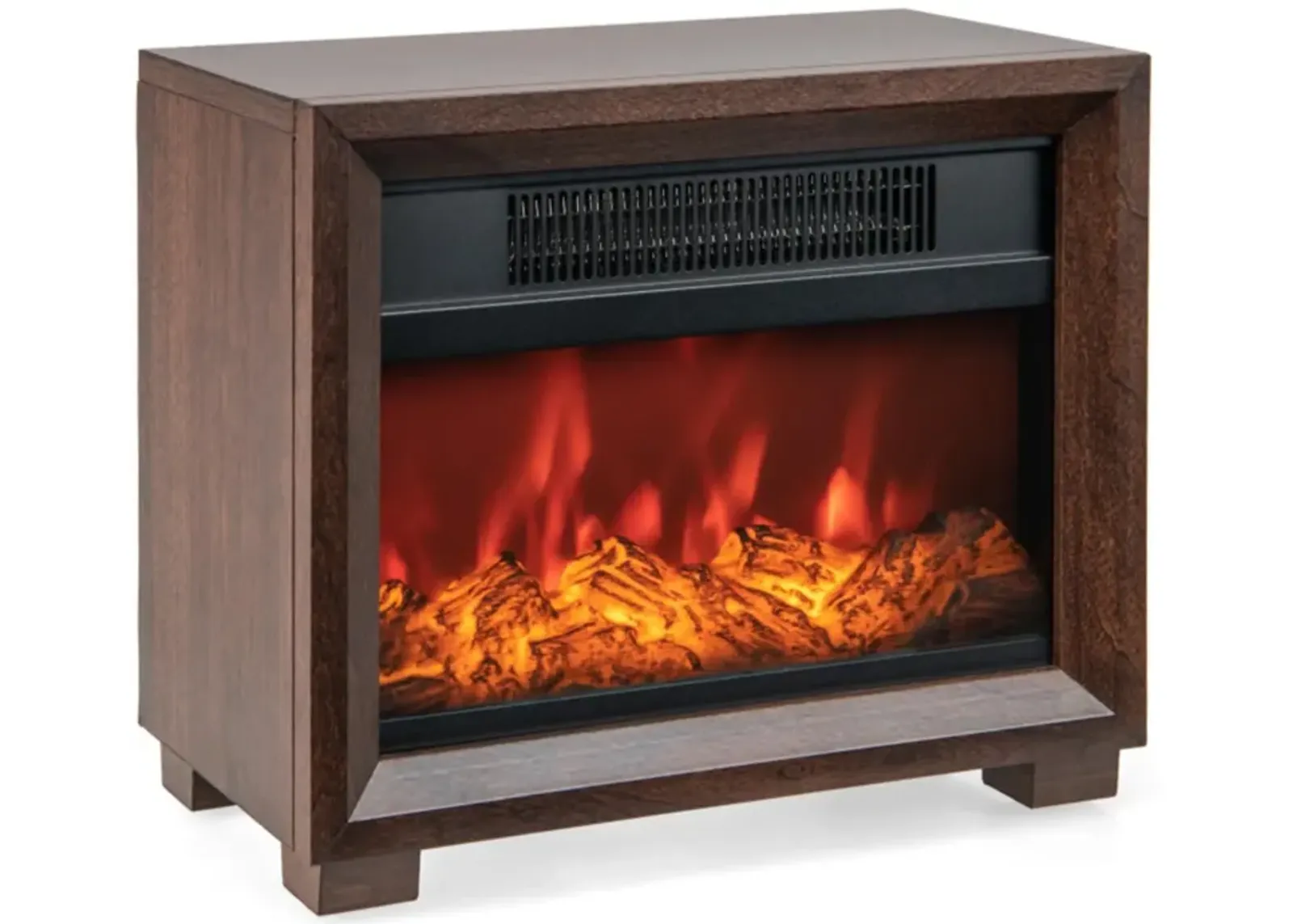 Hivvago Mini Wooden Space Tabletop Fireplace with Realistic Flame Effect