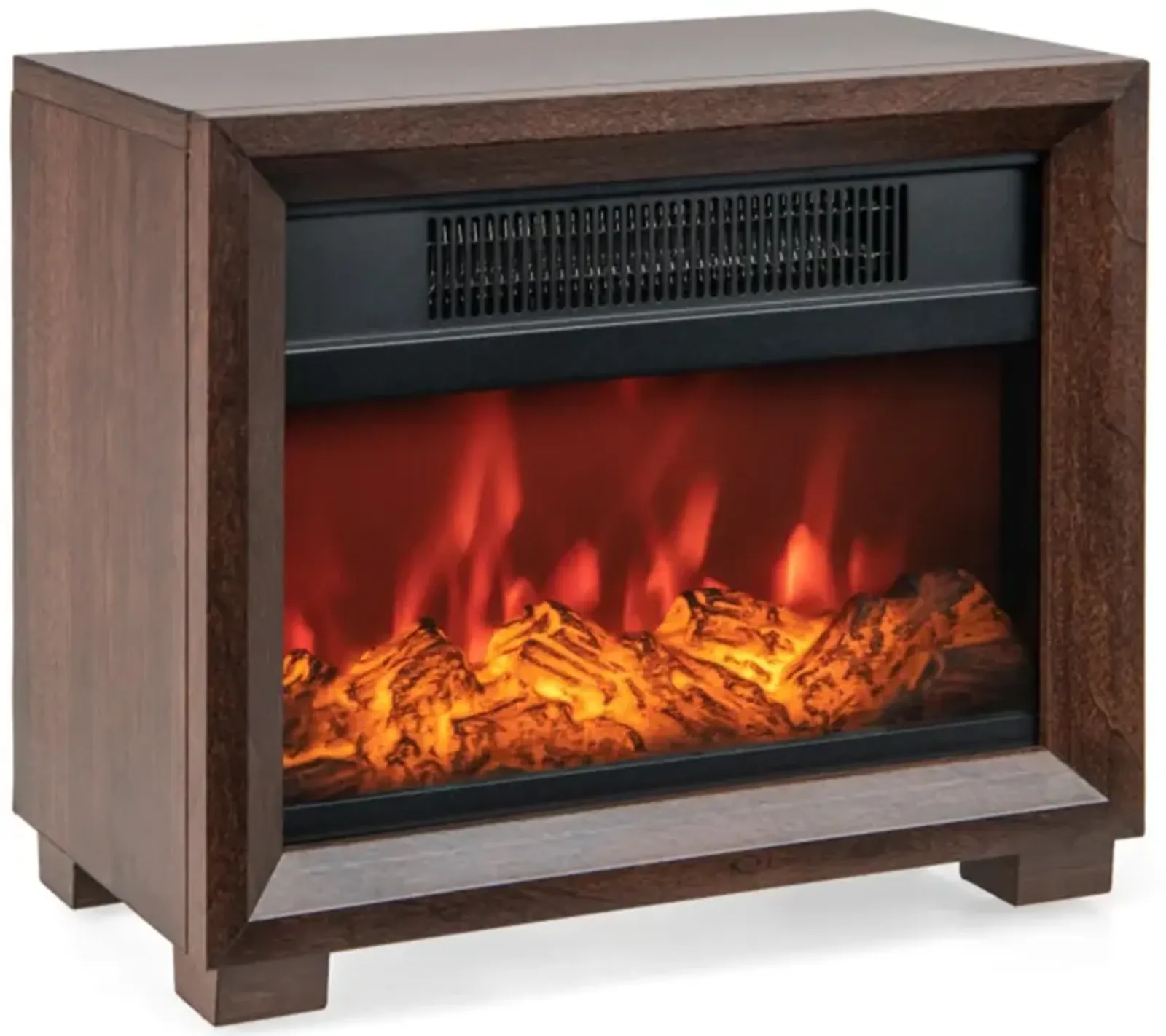 Hivvago Mini Wooden Space Tabletop Fireplace with Realistic Flame Effect