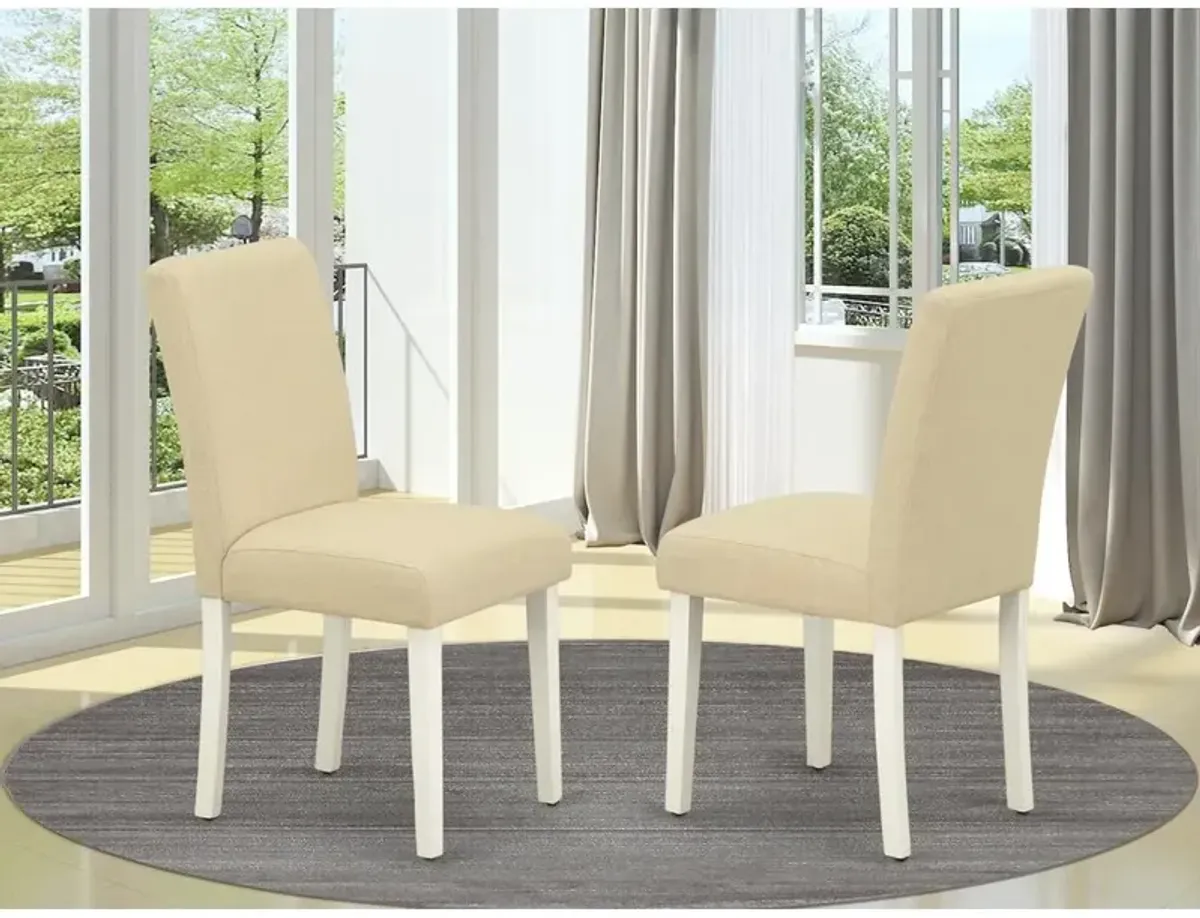 East West Furniture Dining Chair Linen White, ABP2T02