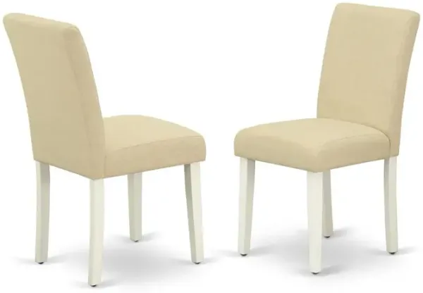 East West Furniture Dining Chair Linen White, ABP2T02