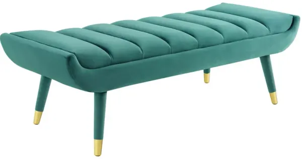 Guess Channel Tufted Performance Velvet Accent Bench-Benzara