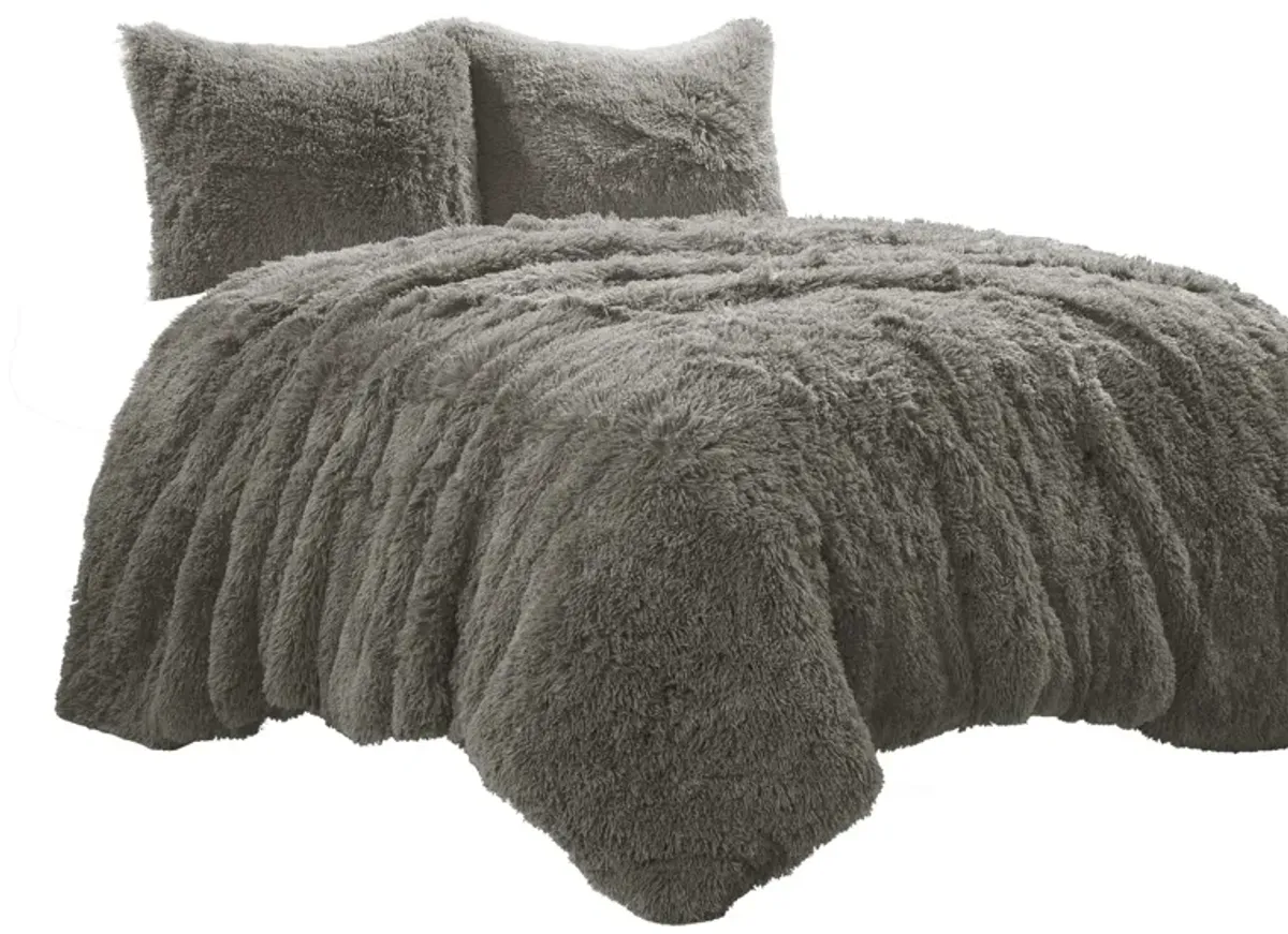 Emma Faux Fur Oversized Comforter 2-Pc Set