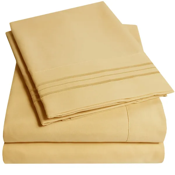 5 Piece Sheet Set, Ultra Soft 1800 Series Collection - Split King, Royal Blue