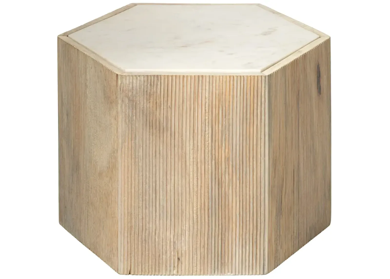 Argan Wood Hexagon Table, Medium