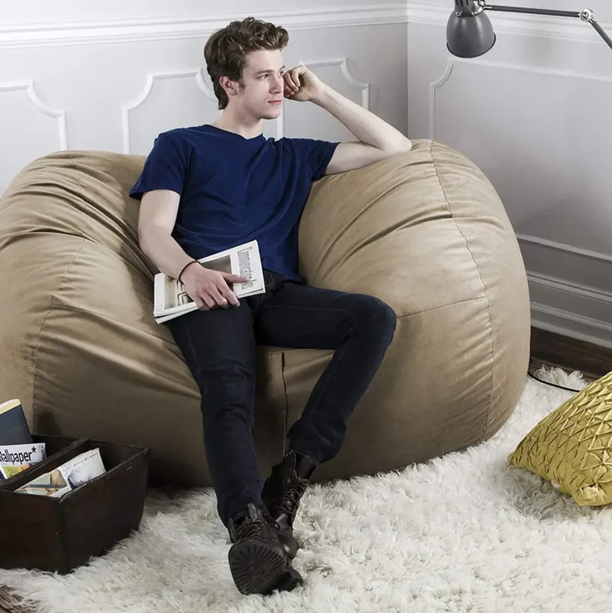 Jaxx 5.5 Foot Lounger Bean Bag Loveseat