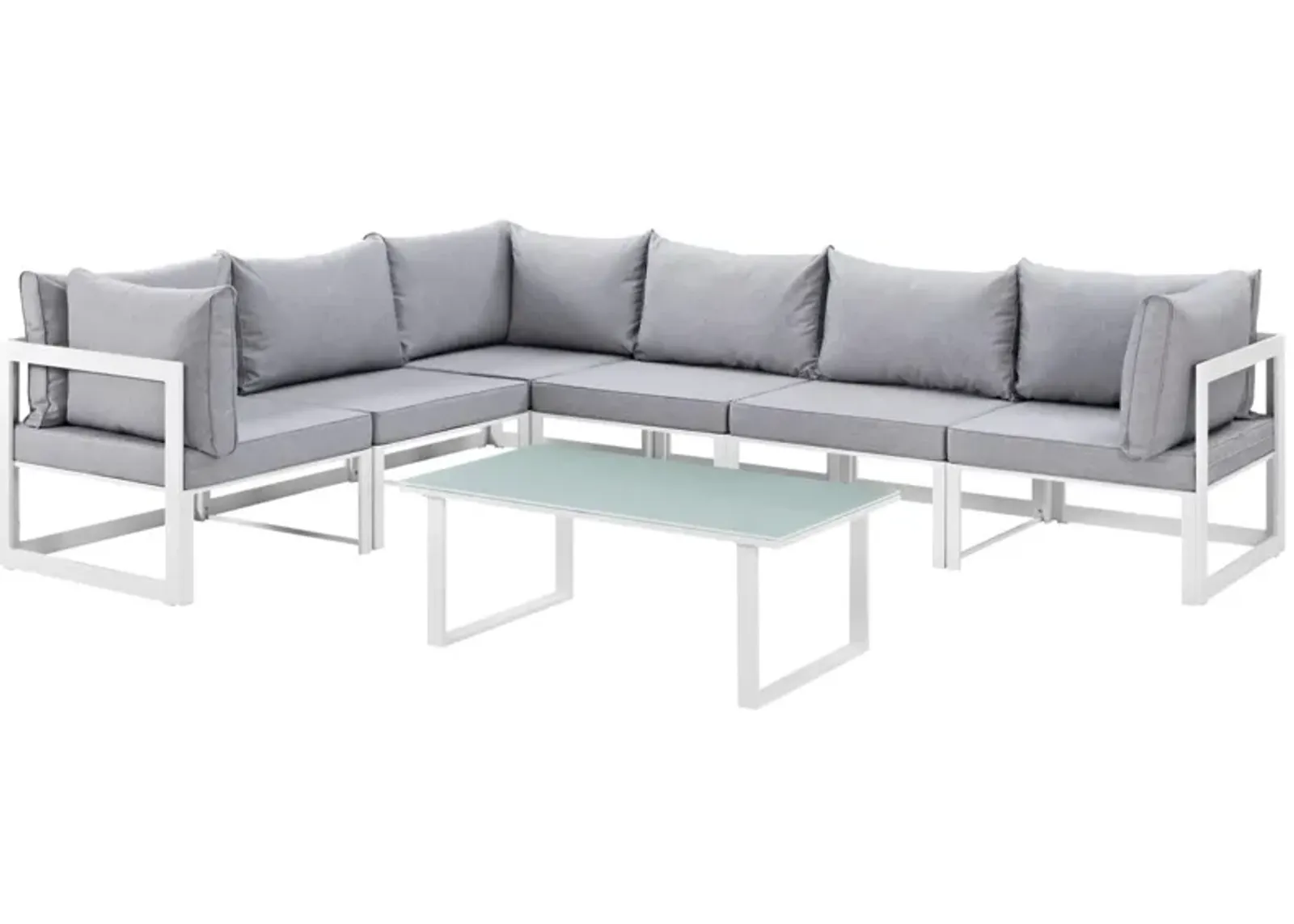 Fortuna Outdoor Patio Collection: 9-Piece Sectional Sofa Set - Modern Design, Durable Aluminum Frame, All-Weather Cushions. Perfect for Contemporary Outdoor Spaces.