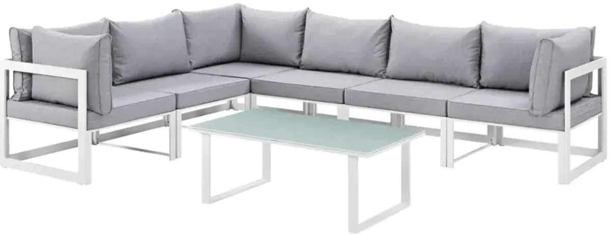 Fortuna Outdoor Patio Collection: 9-Piece Sectional Sofa Set - Modern Design, Durable Aluminum Frame, All-Weather Cushions. Perfect for Contemporary Outdoor Spaces.