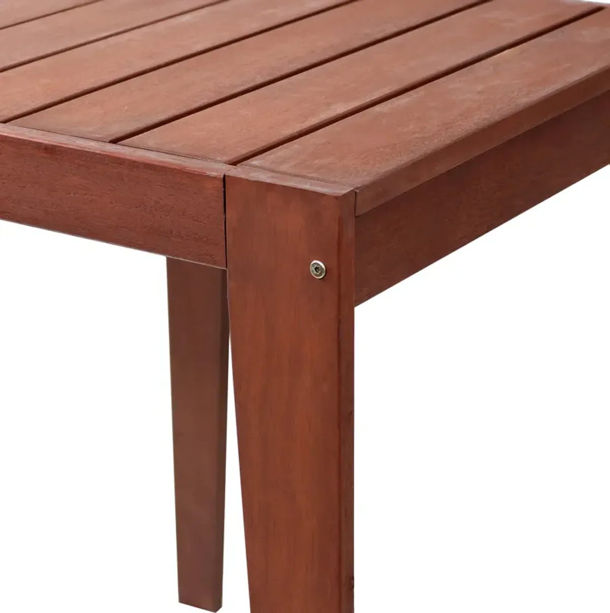 Sunnydaze 23.5 in Meranti Wood with Mahogany Finish Square Patio Side Table