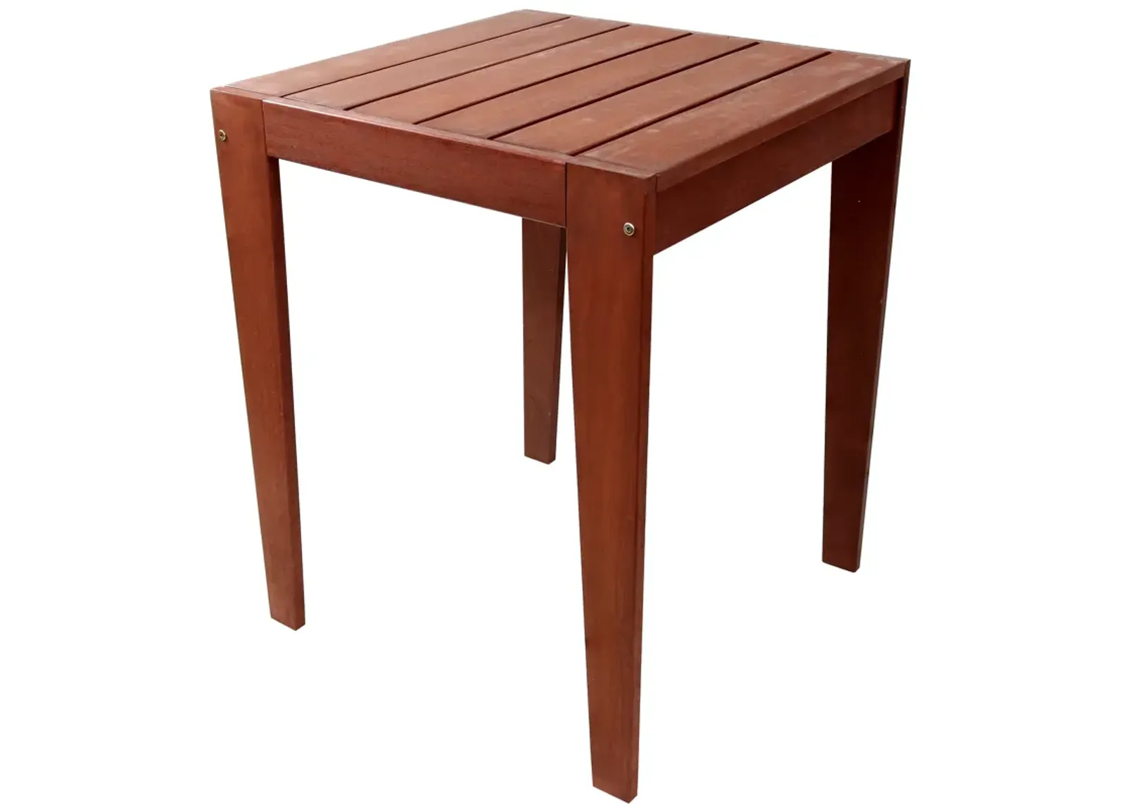 Sunnydaze 23.5 in Meranti Wood with Mahogany Finish Square Patio Side Table