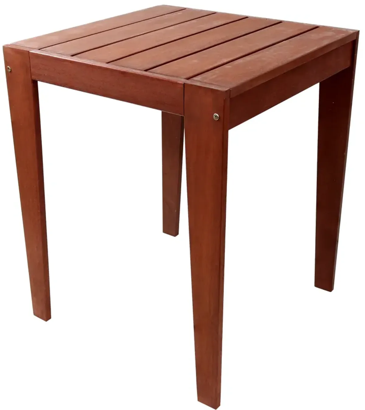 Sunnydaze 23.5 in Meranti Wood with Mahogany Finish Square Patio Side Table