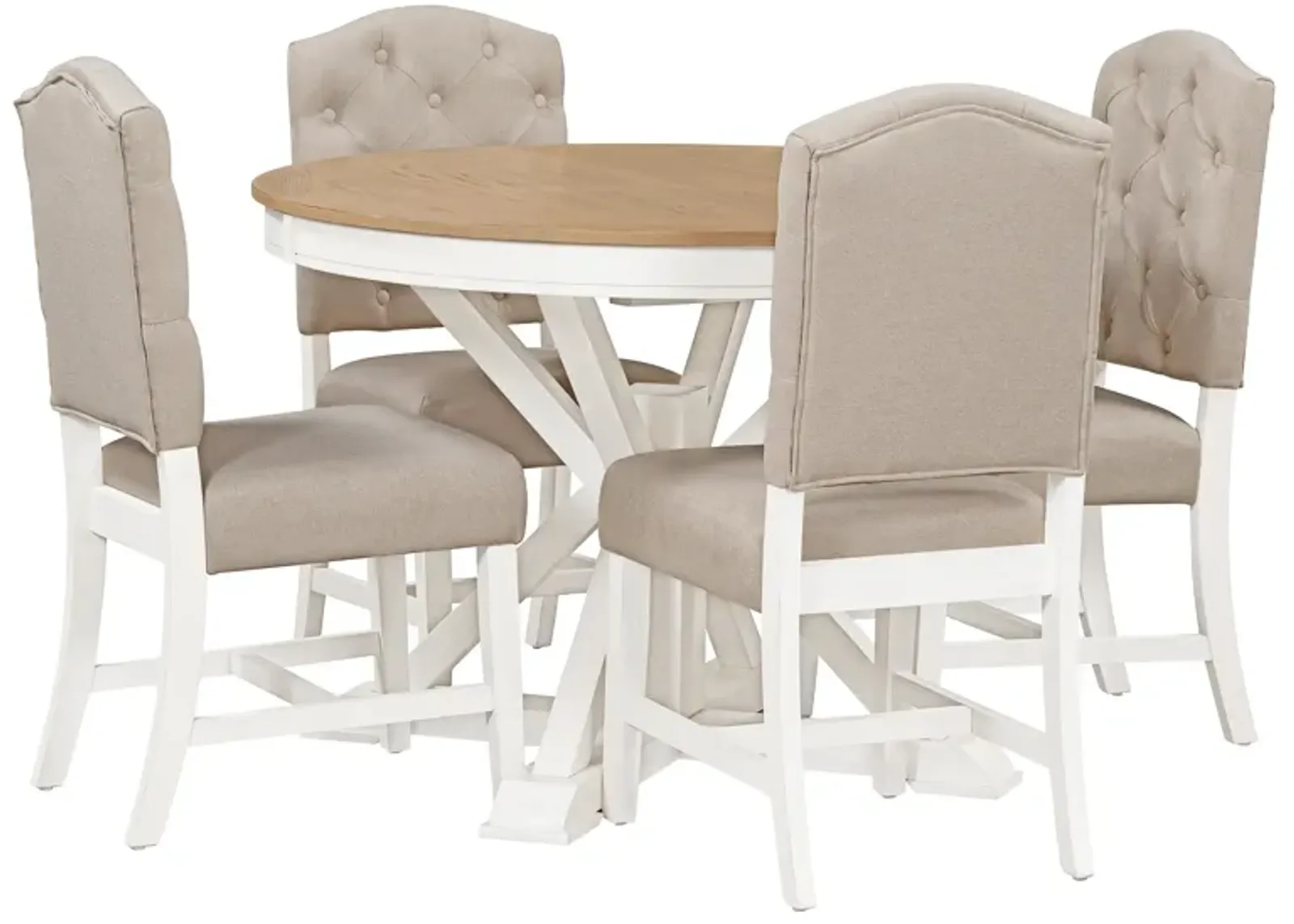 Merax Retro Style Dining Set with Extendable Table and 4 Chairs