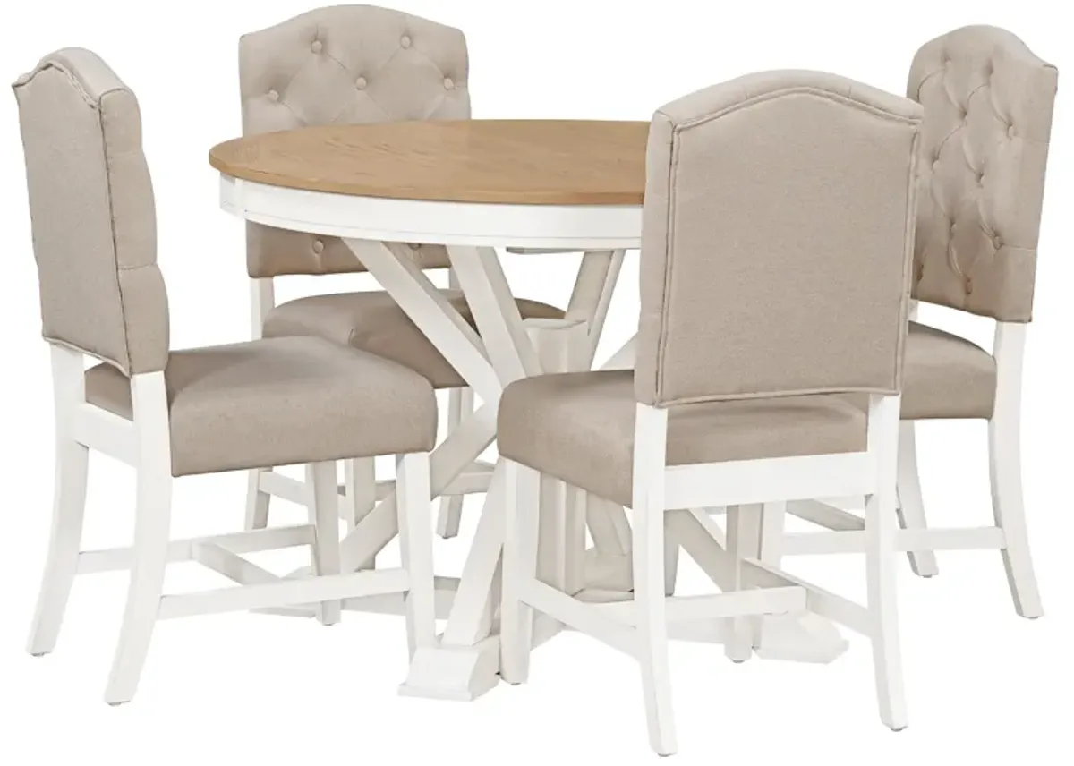 Merax Retro Style Dining Set with Extendable Table and 4 Chairs