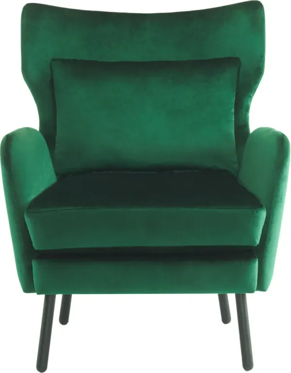 Merax Wing Back Velvet Accent Chair with Metal Legs
