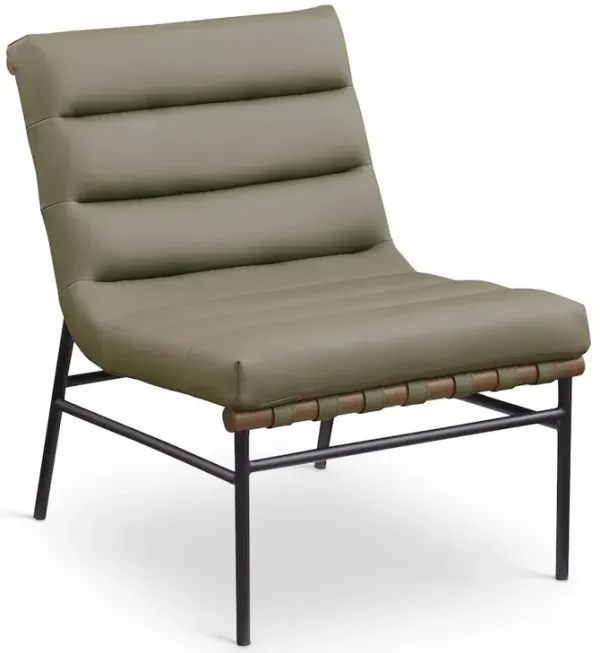 Meridian Furniture Burke Olive Vegan Leather Accent Chair