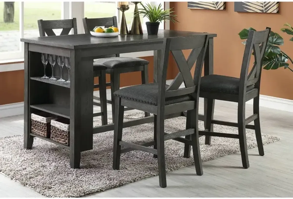 2 Modern Contemporary Dark Brown Counter Height Dining Chairs