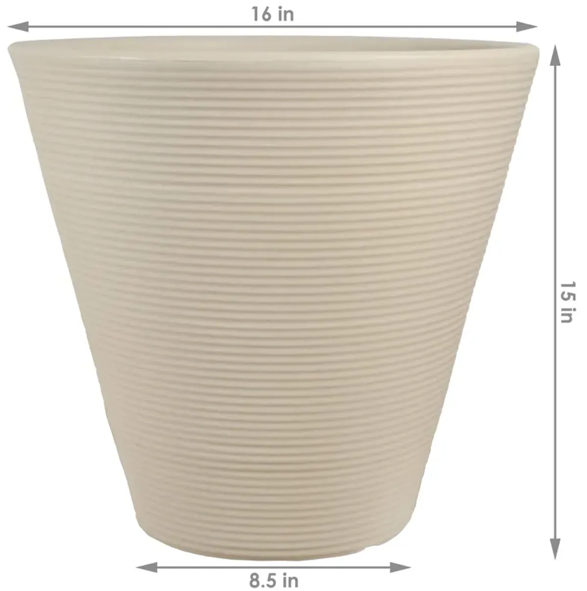 Sunnydaze Walter Dual-Wall Polyresin Planter - Beige