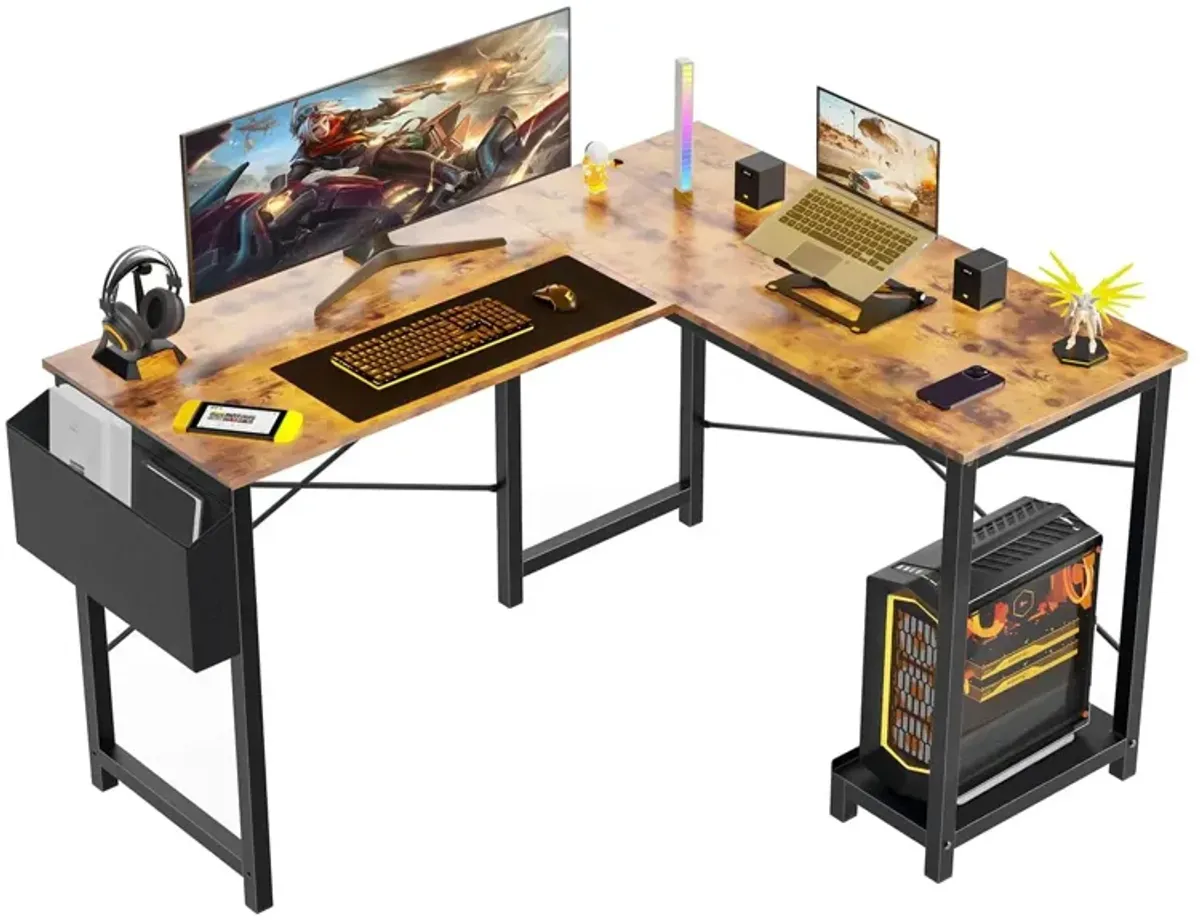 L Shaped Gaming Desk, Brown