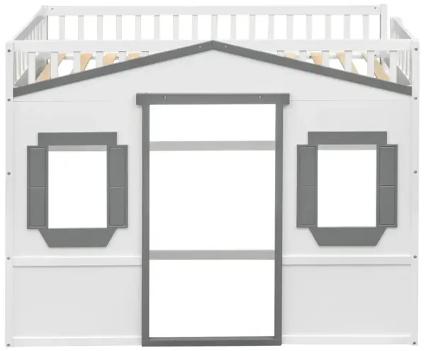 Whisen Elegant Design Twin Size House Loft Bed With Ladder