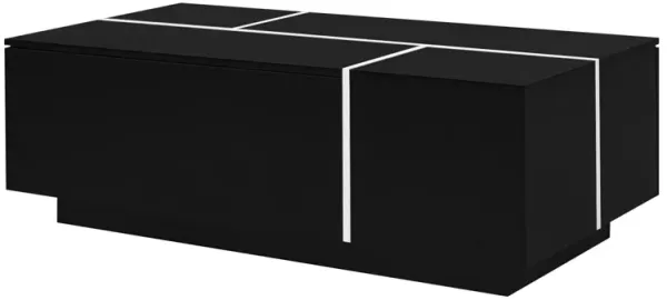 Merax Extendable High-Gloss Coffee Table with 2 Hidden Storage 2 Drawers