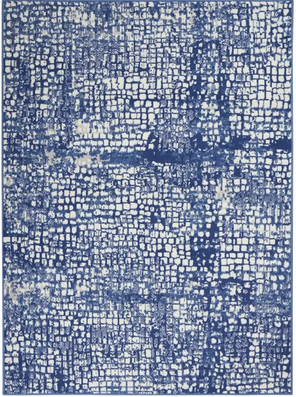 Whimsicle WHS07 Ivory/Navy 5' x 7' Rug