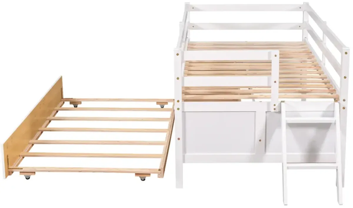 Merax Low Loft Bed with Full Safety Fence