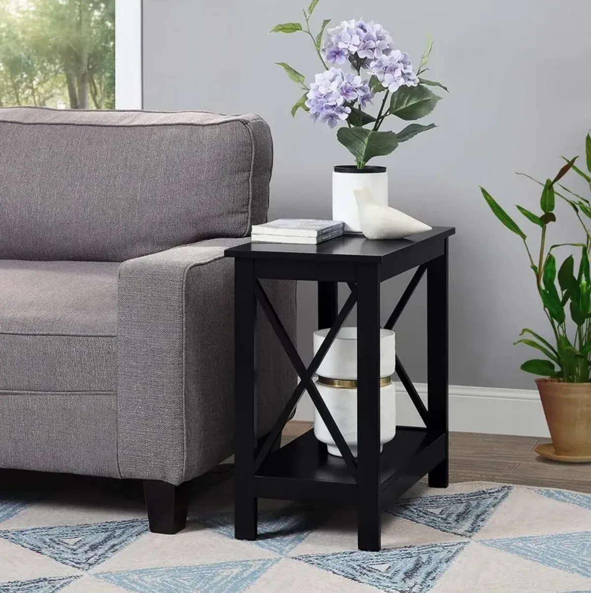 Convenience Concepts Oxford Chairside End Table with Shelf, S20-399