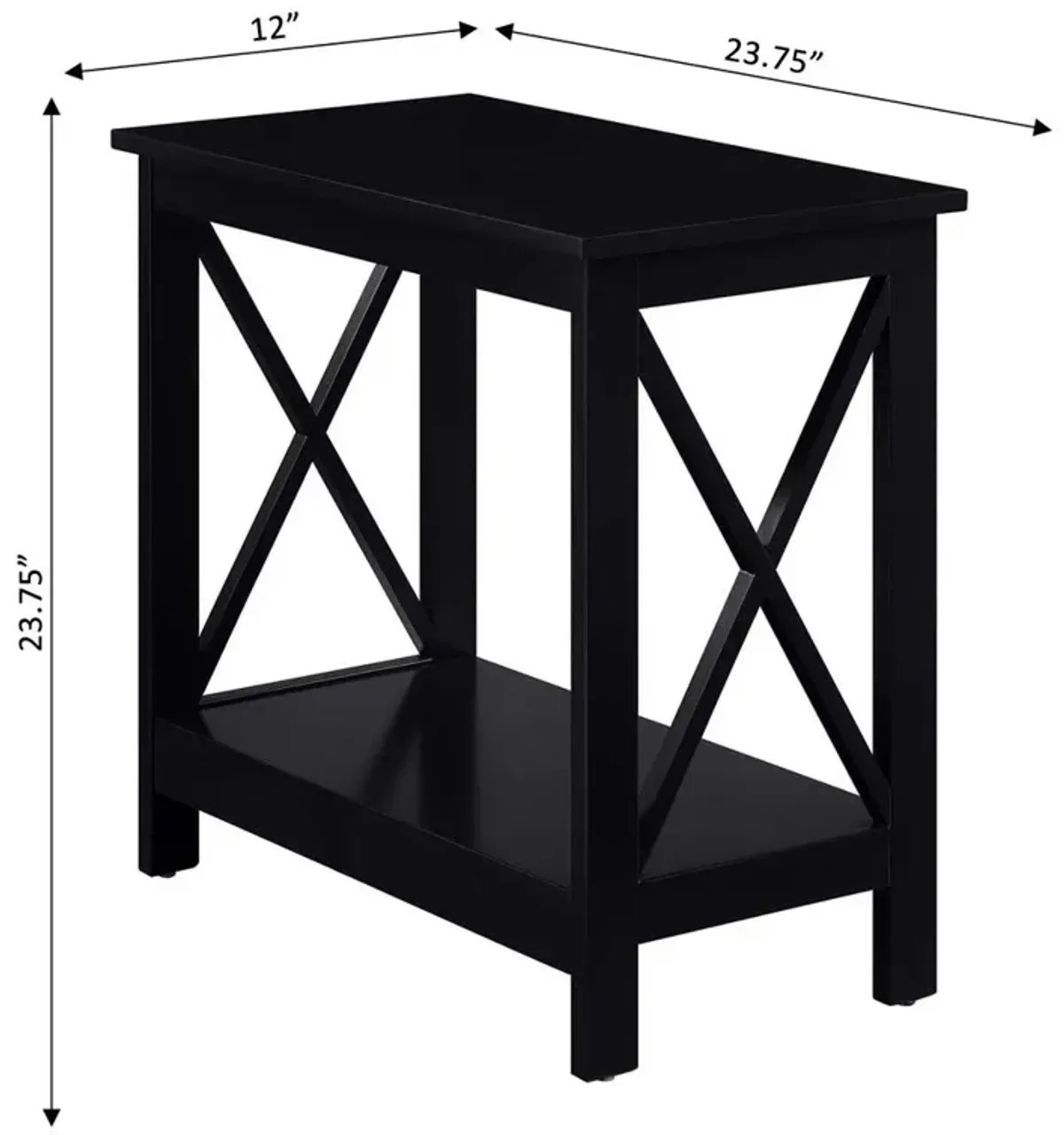 Convenience Concepts Oxford Chairside End Table with Shelf, S20-399